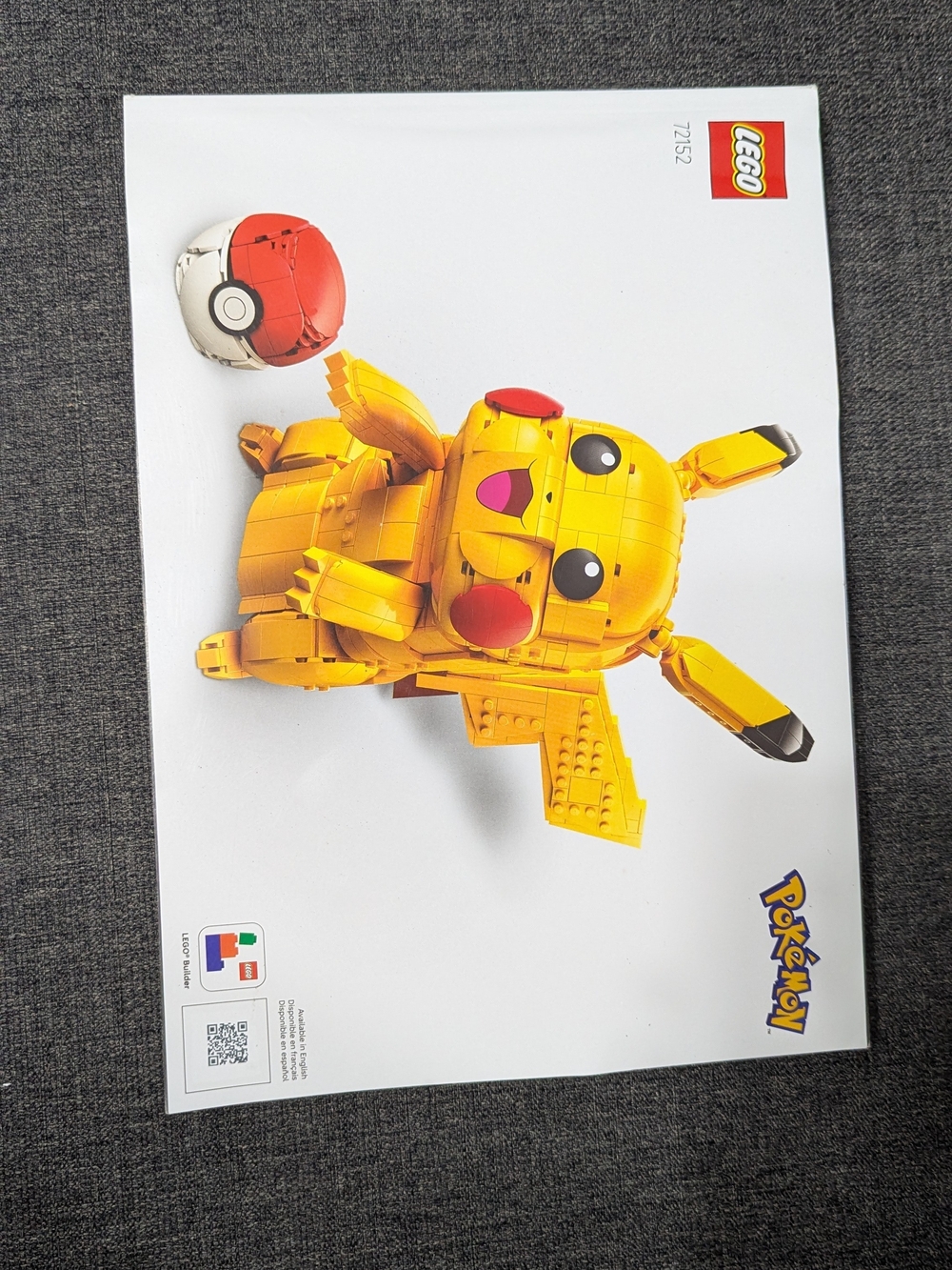 72152 Lego INSTRUCTION BOOK ONLY Pikachu Pokemon manual